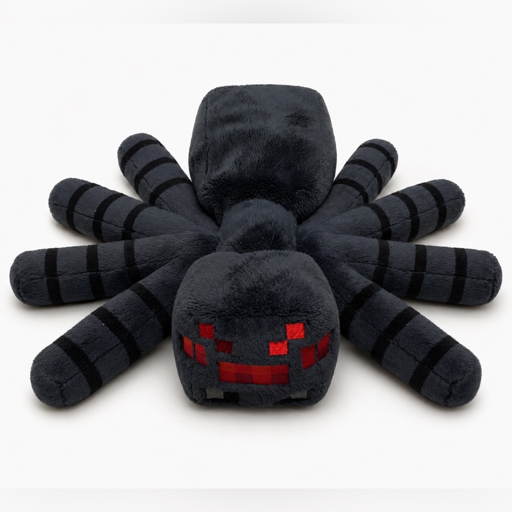 Minecraft Plush Spider Toy - Black with Red Face
